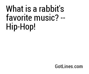 What is a rabbit's favorite music? -- Hip-Hop!