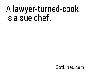 A lawyer-turned-cook is a sue chef.

