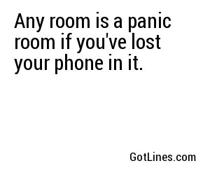 Any room is a panic room if you've lost your phone in it.
