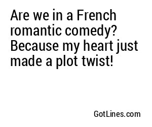 Are we in a French romantic comedy? Because my heart just made a plot twist!