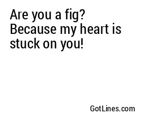 Are you a fig? Because my heart is stuck on you!