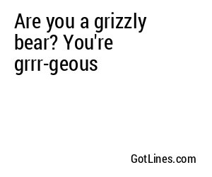 Are you a grizzly bear? You're grrr-geous