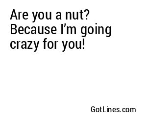 Are you a nut? Because I’m going crazy for you!