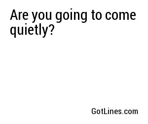 Are you going to come quietly?
