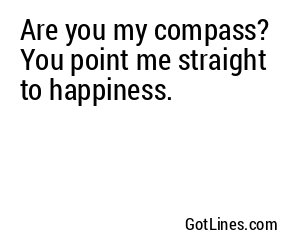 Are you my compass? You point me straight to happiness.