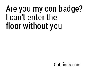 Are you my con badge? I can't enter the floor without you