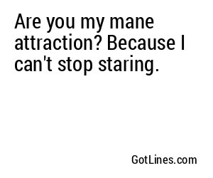 Are you my mane attraction? Because I can't stop staring.
