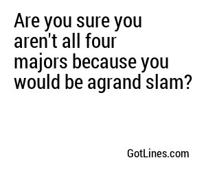 Are you sure you aren't all four majors because you would be agrand slam?
