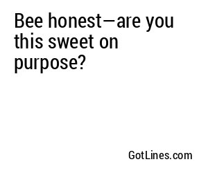 Bee honest—are you this sweet on purpose?