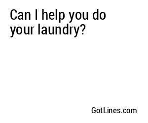 Can I help you do your laundry?
