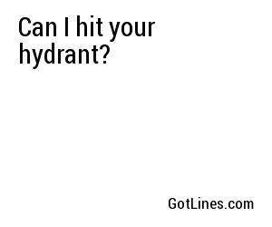 Can I hit your hydrant?