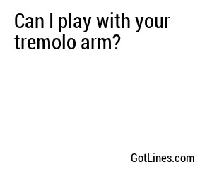 Can I play with your tremolo arm?
