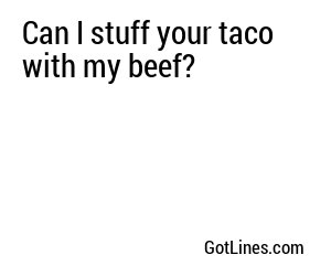 Can I stuff your taco with my beef?
