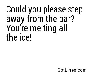 Could you please step away from the bar? You're melting all the ice!