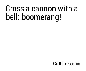 Cross a cannon with a bell: boomerang!