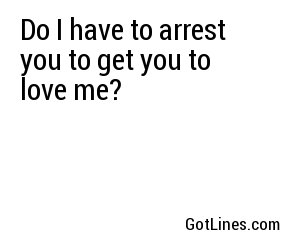 Do I have to arrest you to get you to love me?
