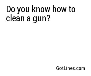 Do you know how to clean a gun?