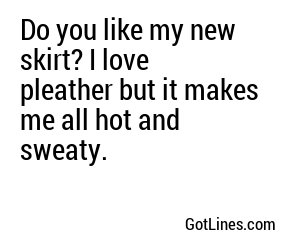 Do you like my new skirt? I love pleather but it makes me all hot and sweaty.
