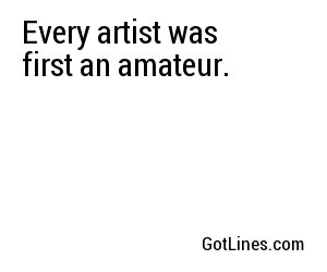Every artist was first an amateur.
