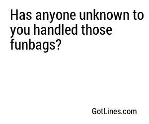 Has anyone unknown to you handled those funbags?
