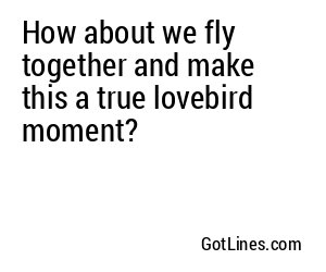 How about we fly together and make this a true lovebird moment?