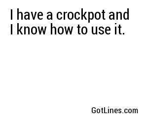 I have a crockpot and I know how to use it.
