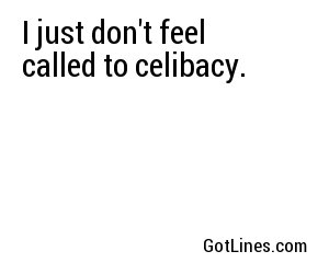 I just don't feel called to celibacy.
