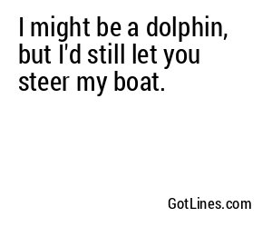 I might be a dolphin, but I'd still let you steer my boat.