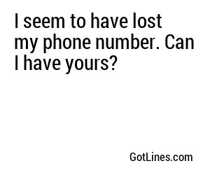 I seem to have lost my phone number. Can I have yours?
