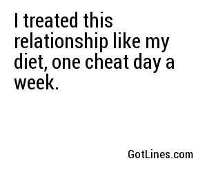 I treated this relationship like my diet, one cheat day a week.