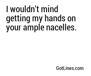 I wouldn't mind getting my hands on your ample nacelles.