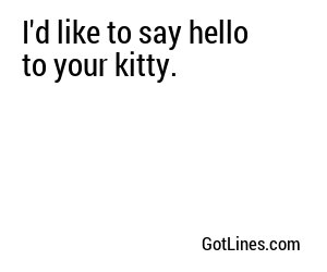 I'd like to say hello to your kitty.
