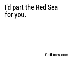 I'd part the Red Sea for you.
