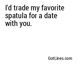 I'd trade my favorite spatula for a date with you.