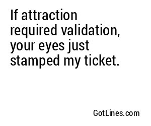 If attraction required validation, your eyes just stamped my ticket.