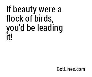 If beauty were a flock of birds, you’d be leading it!
