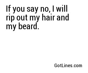 If you say no, I will rip out my hair and my beard.
