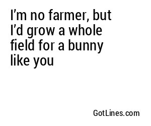 I’m no farmer, but I’d grow a whole field for a bunny like you