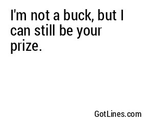 I'm not a buck, but I can still be your prize.