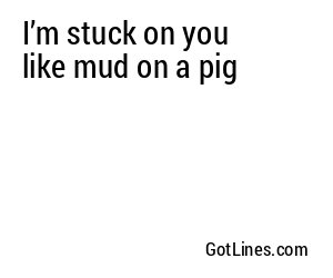 I’m stuck on you like mud on a pig