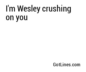 I'm Wesley crushing on you
