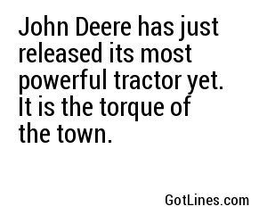 John Deere has just released its most powerful tractor yet. It is the torque of the town.
