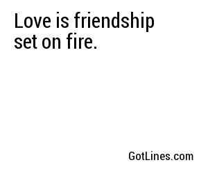 Love is friendship set on fire.