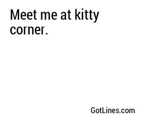 Meet me at kitty corner.