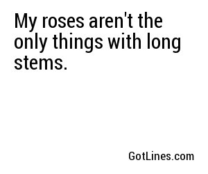 My roses aren't the only things with long stems.
