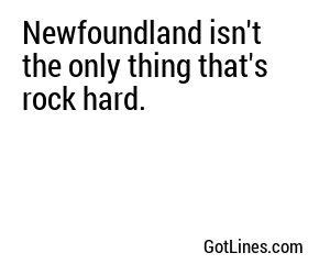 Newfoundland isn't the only thing that's rock hard.
