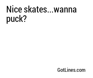 Nice skates...wanna puck?

