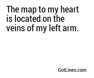 The map to my heart is located on the veins of my left arm.

