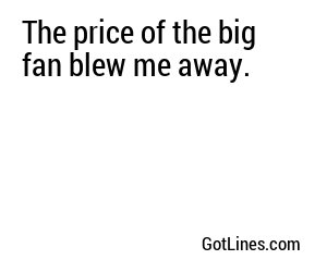 The price of the big fan blew me away.
