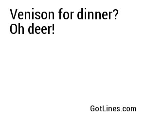 Venison for dinner? Oh deer!